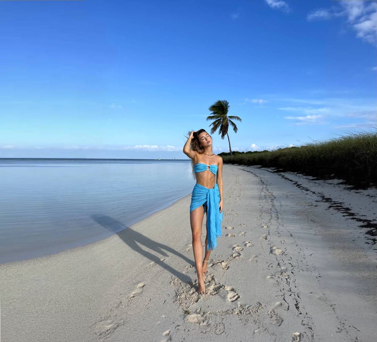 Model on the beach